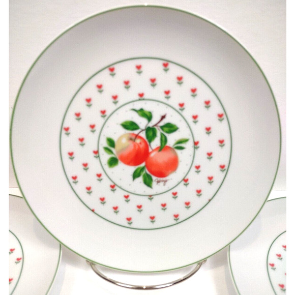 George Good Japan Vintage Porcelain Fabrizio Apple 7 5/8" Salad Plates Set of 6 - Picture 9 of 11